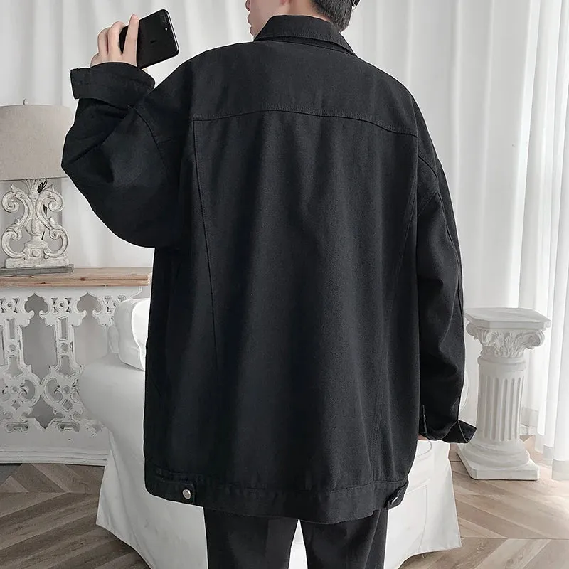Aidase Mens Jeans Jackets And Coats Single Breasted Korean Version Slim Fit Denim Outwear M-3XL