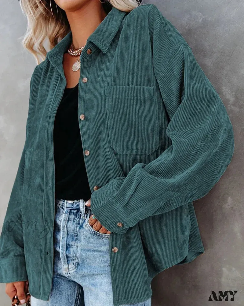 Amy Fashion - Corduroy Tunic Ladies Coats