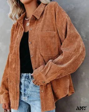 Amy Fashion - Corduroy Tunic Ladies Coats