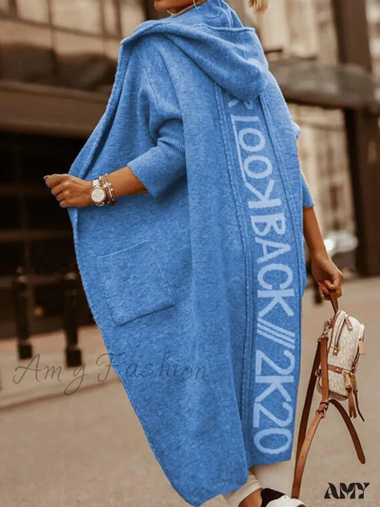 Amy Fashion - Loose Long Knit Cardigan Coats