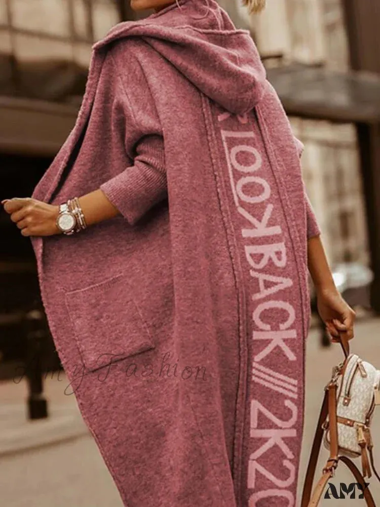 Amy Fashion - Loose Long Knit Cardigan Coats