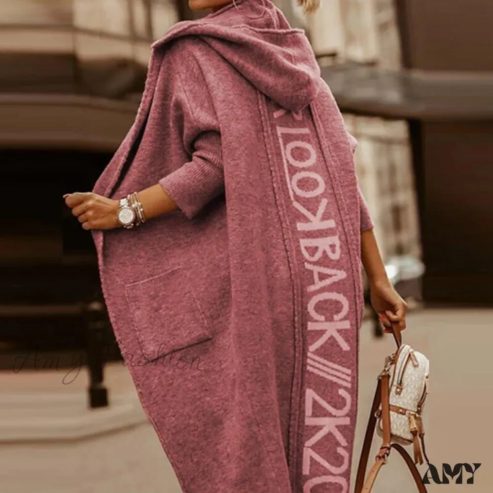 Amy Fashion - Loose Long Knit Cardigan Coats