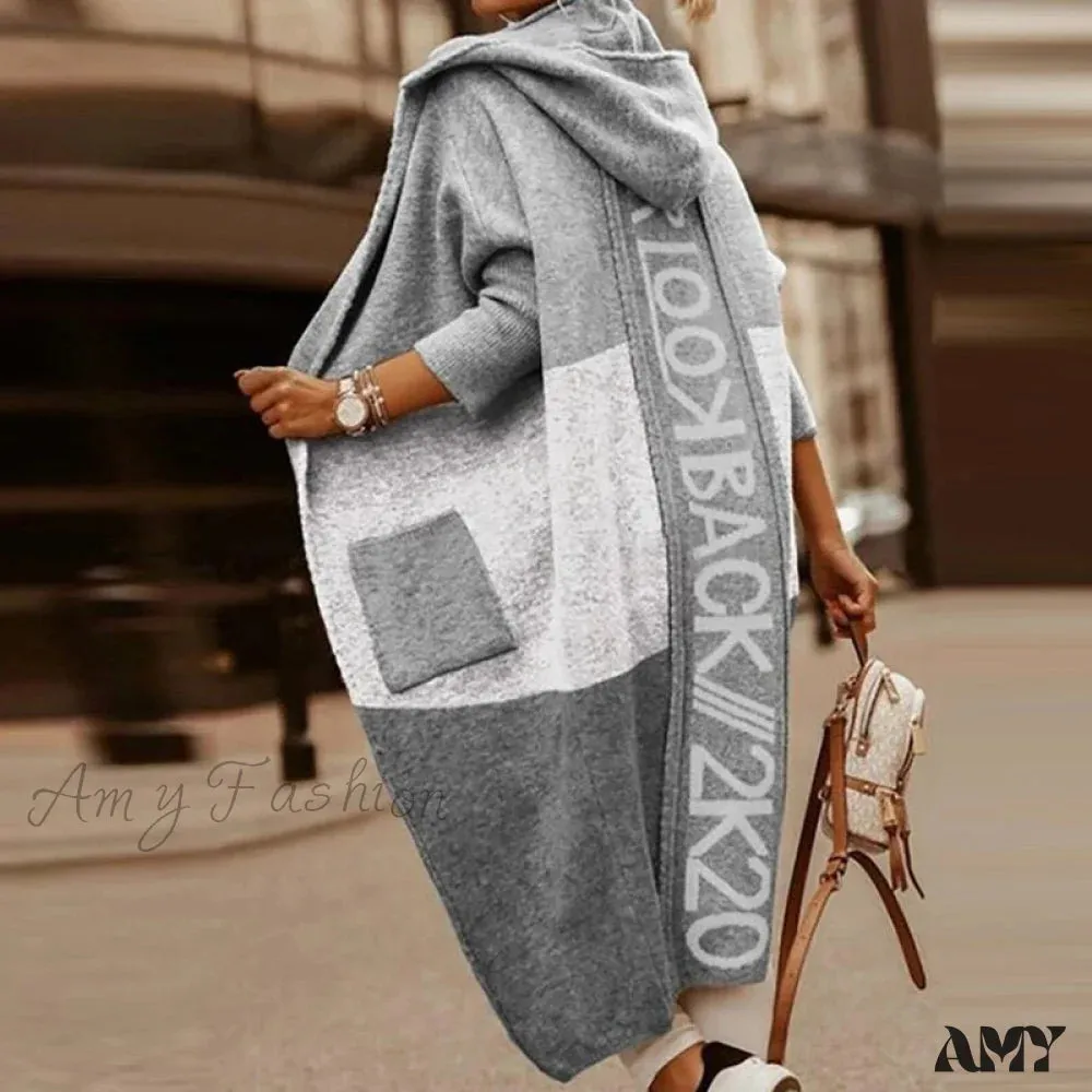 Amy Fashion - Loose Long Knit Cardigan Coats