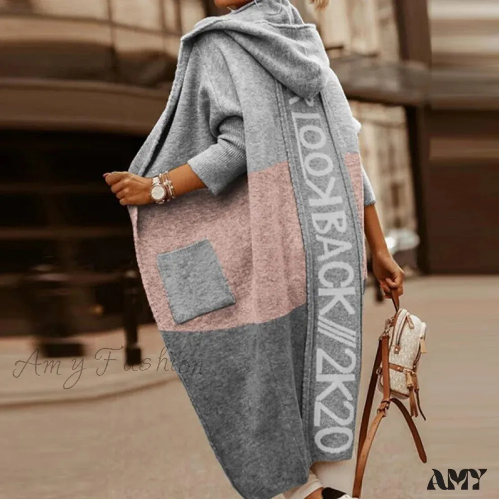 Amy Fashion - Loose Long Knit Cardigan Coats