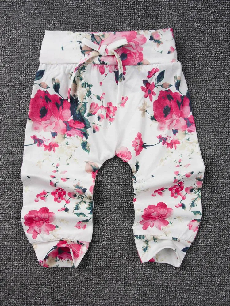 Baby Girl 3-Piece Floral Causal Hoodie Matching Pull-on Pants Headband