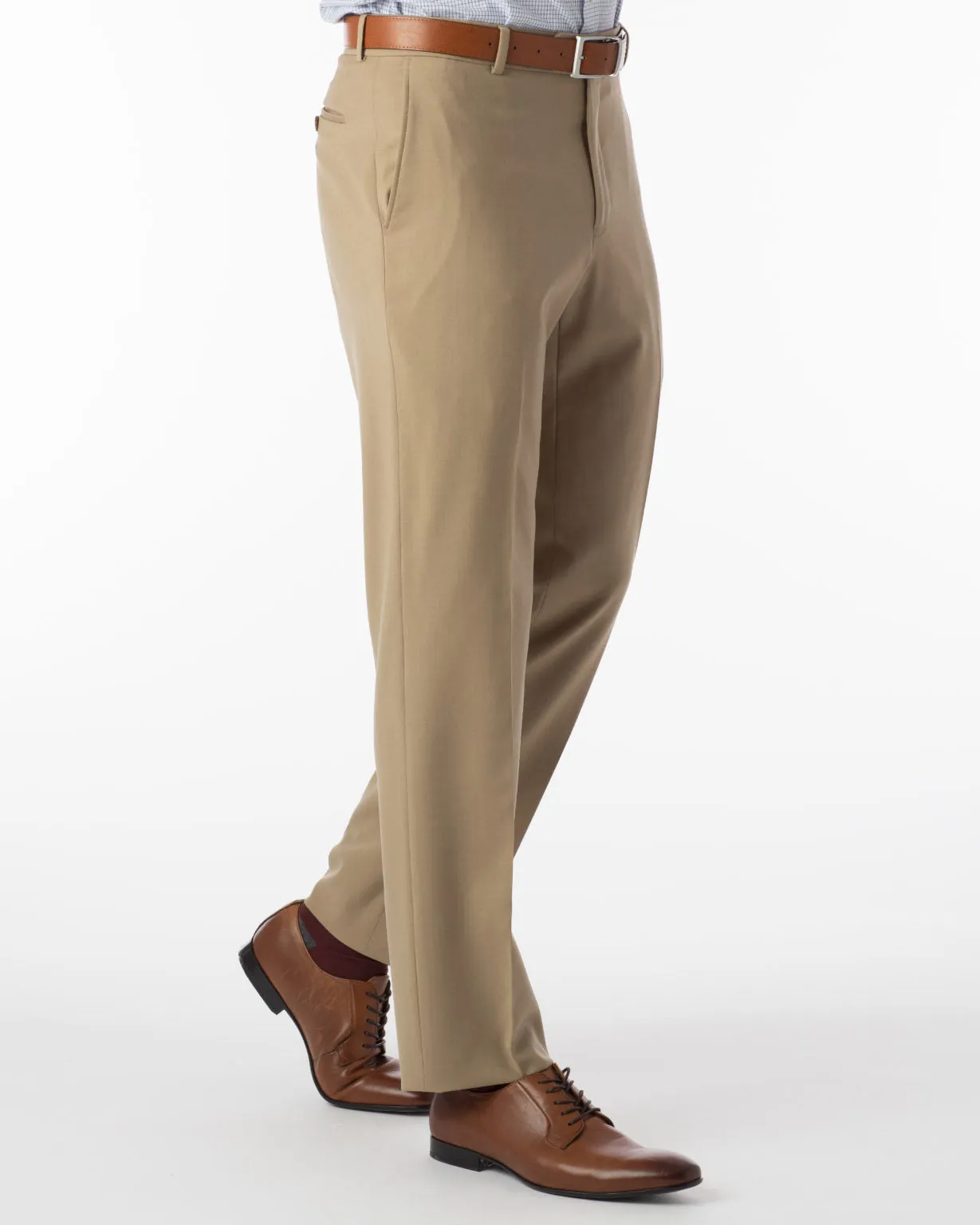 Ballin Comfort “EZE” Super 120’s Gabardine Slacks in Dunhill Model Tan