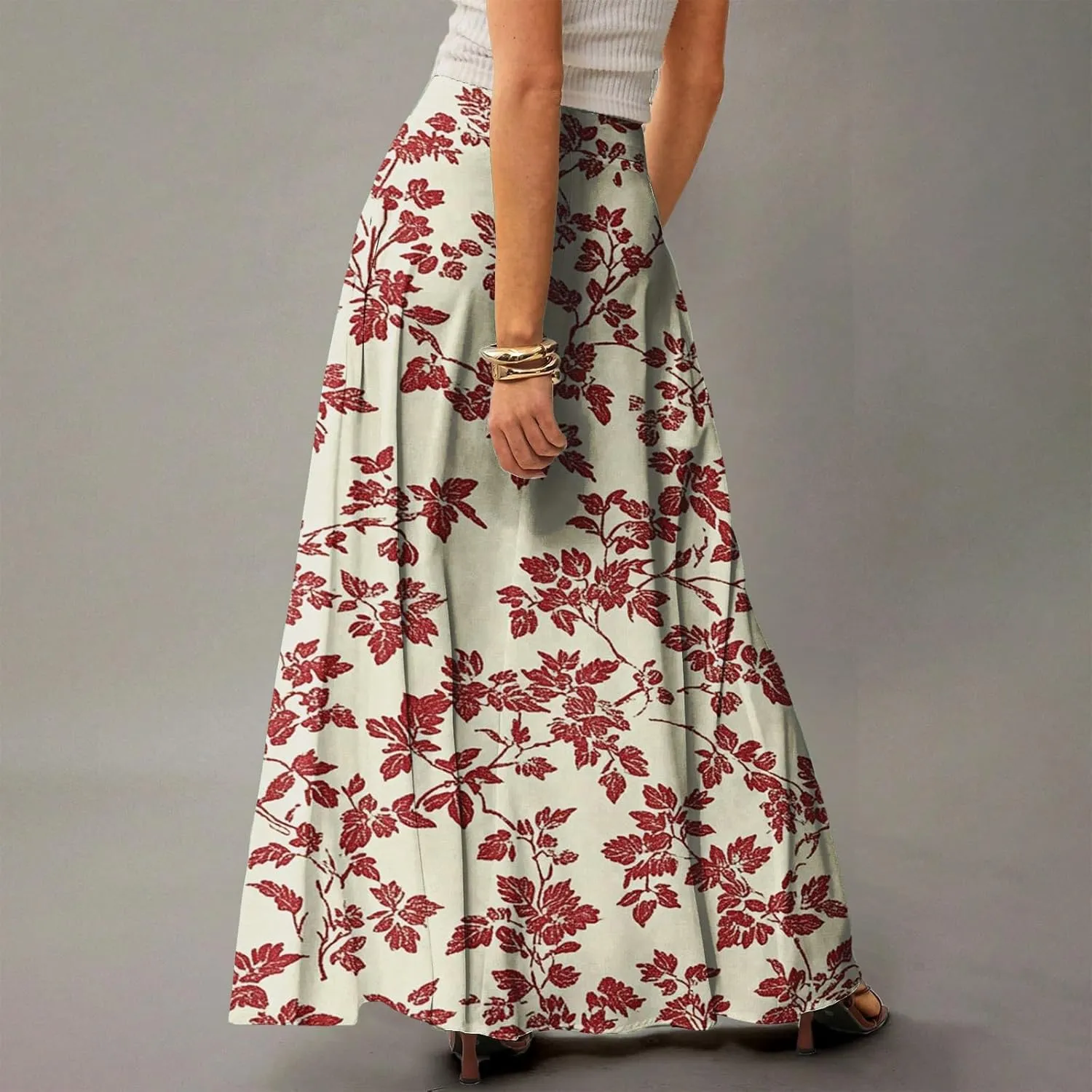 Beach Women's Skirts, Summer Boho Maxi Elegantes Casual Flowy Womens Skirts