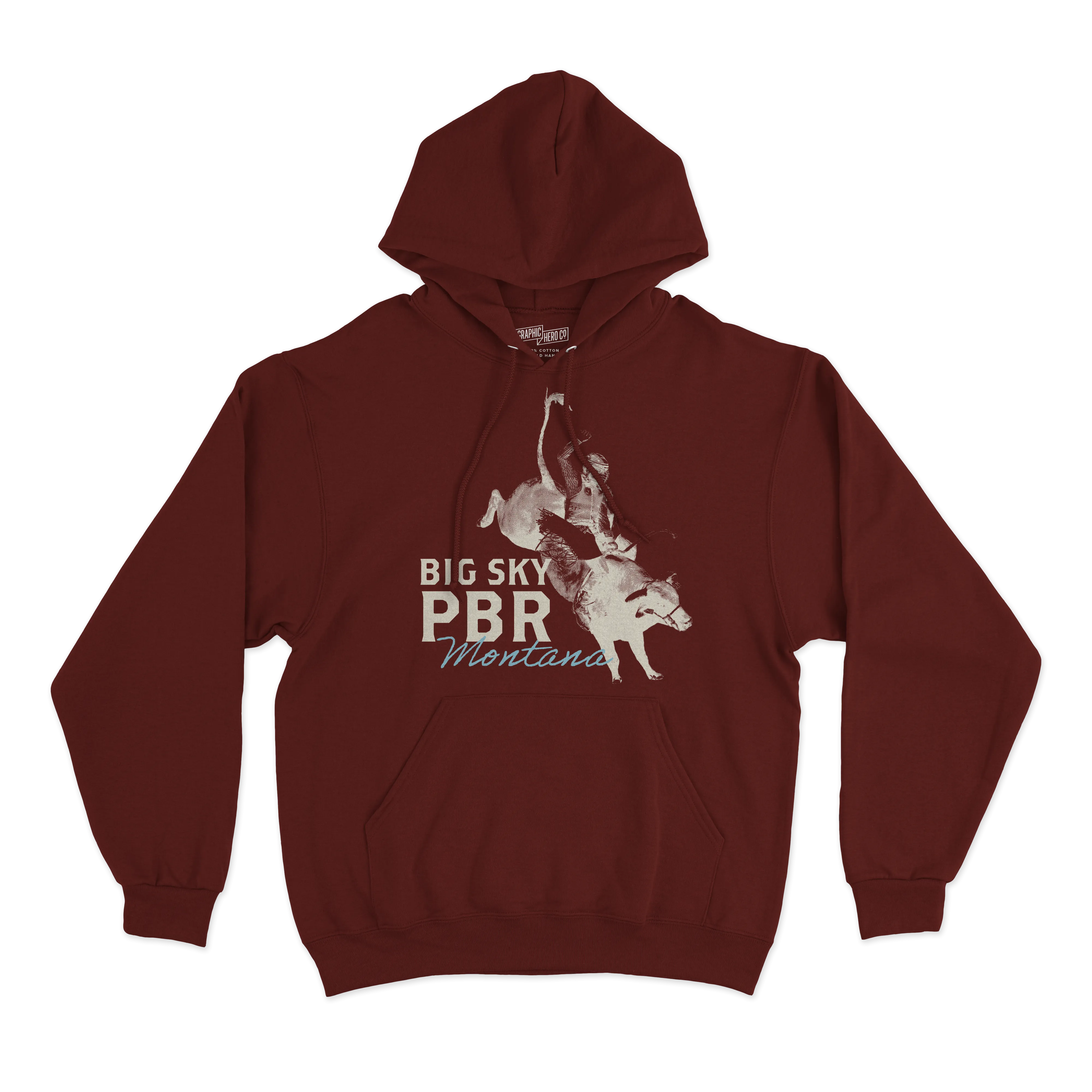 Big Sky PBR Maroon Bull Hoodie