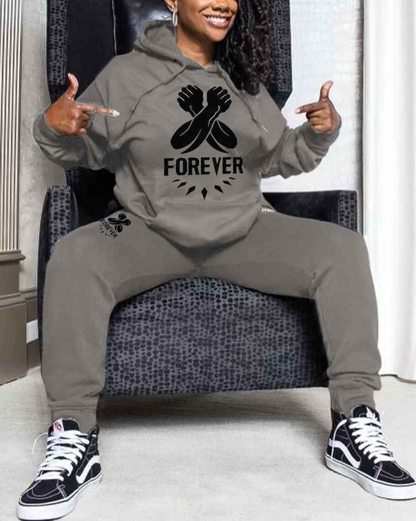 Black Panther Forever Long Sleeve Hoodie Jogger Set