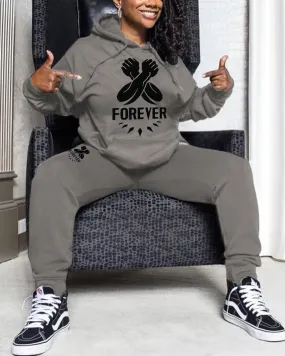 Black Panther Forever Long Sleeve Hoodie Jogger Set