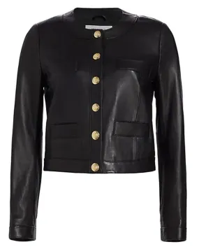 Black Penny Collarless Jacket