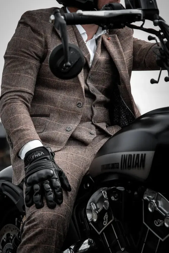 Brown Suit, 3-Piece Suit, Blazer, Waistcoat, and Trousers