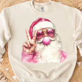 Bubblegum Santa Tan Sweatshirt (FINAL SALE)