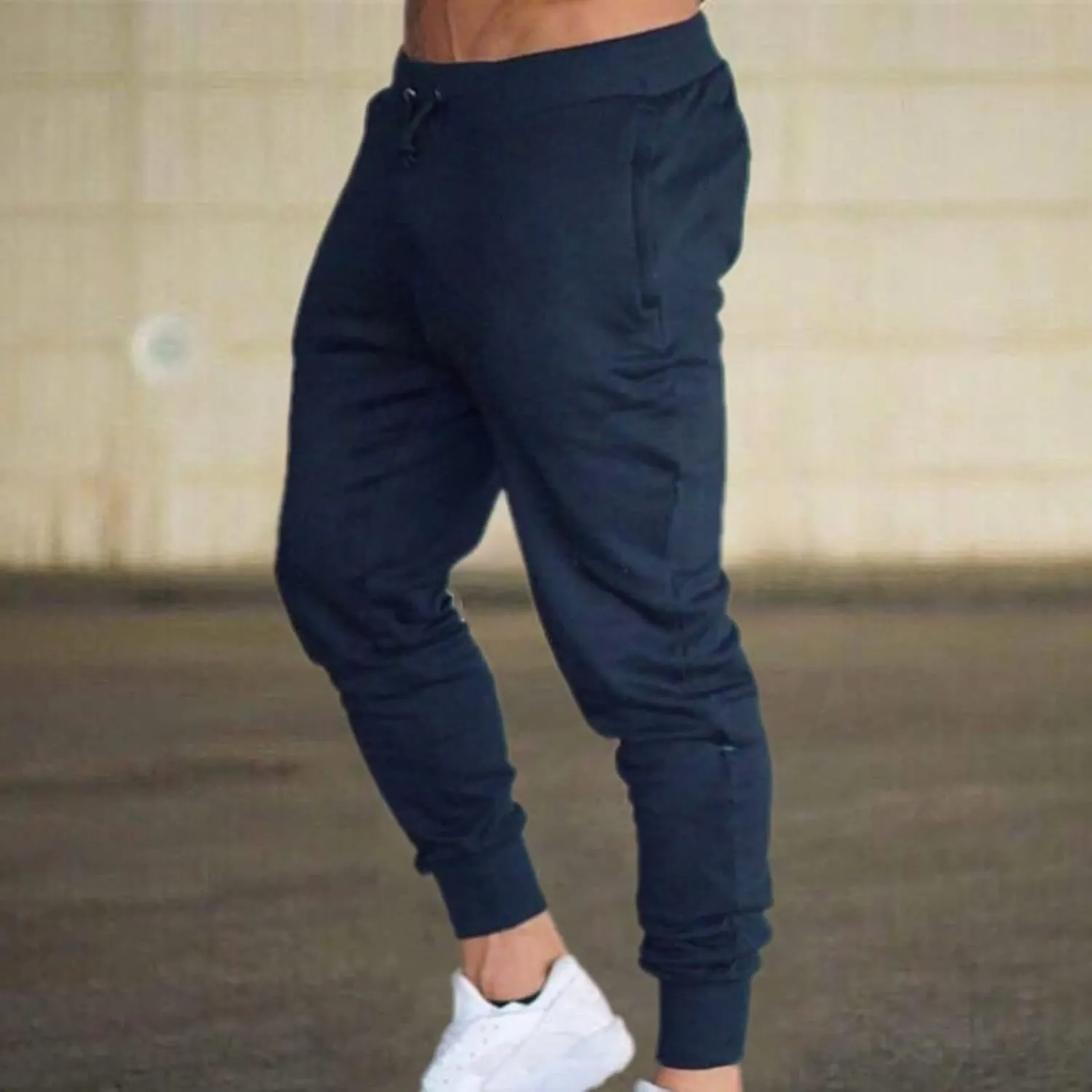 Cargo Pants for Men Big and Tall Trousers Men's Heavyweight Fleece Cargo Sweatpants Elastic Waist Drawstring Straight