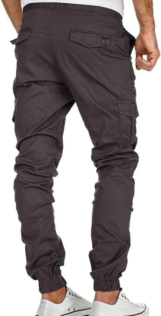 Cargo Sweatpants for Men Big and Tall Casual Sweatpants Stretch Elastic Waist Jogger Sports Pants Drawstring Trousers
