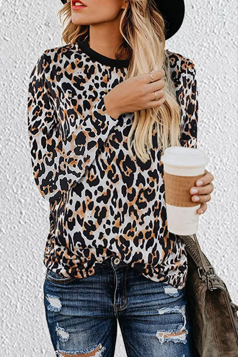 Casual Leopard Patchwork Tops(3 Colors)