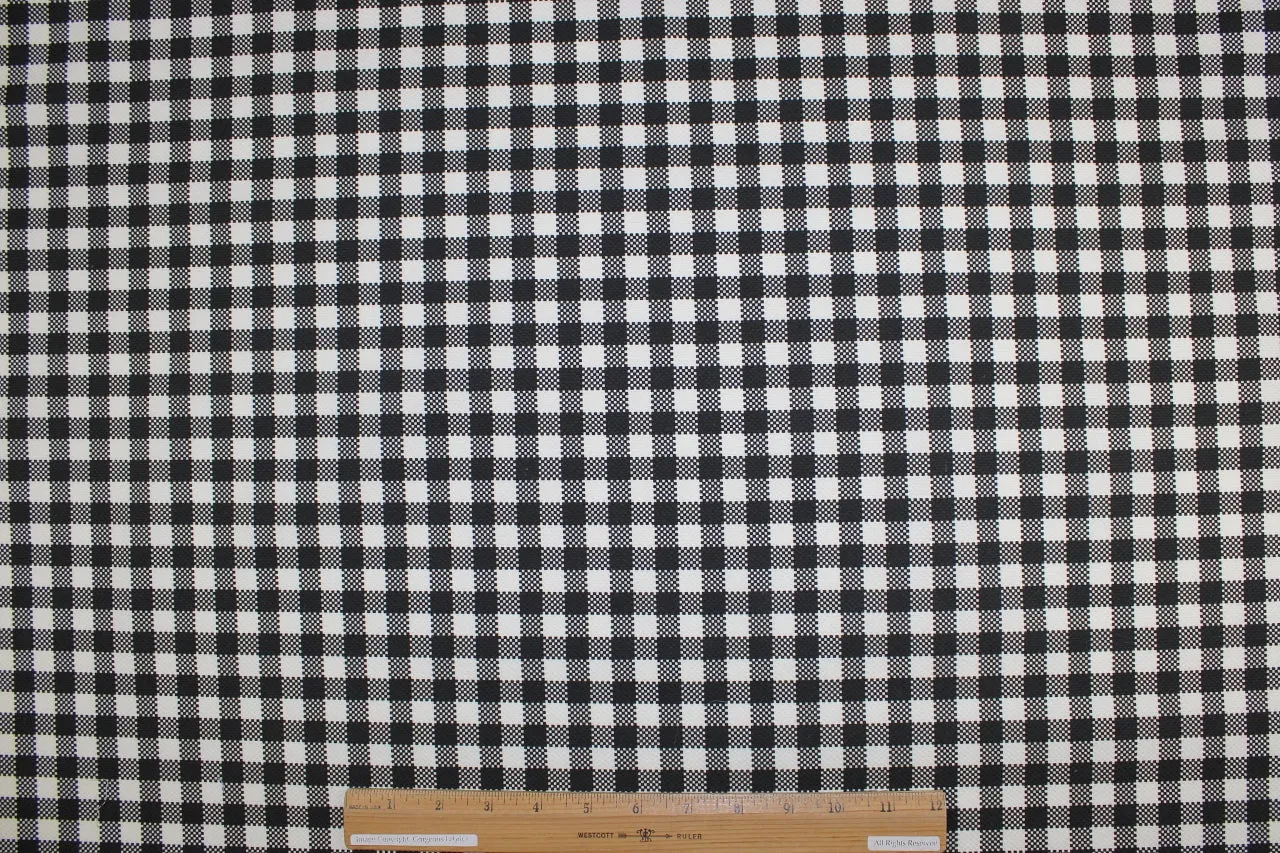Checked Cotton Jacquard Suiting - Black/Cream