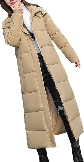 Christmas Gifts for Women Plus Size Winter Coats Long Hooded Puffer Jackets Outerwear Parkas Down Coats Quilted Jackets