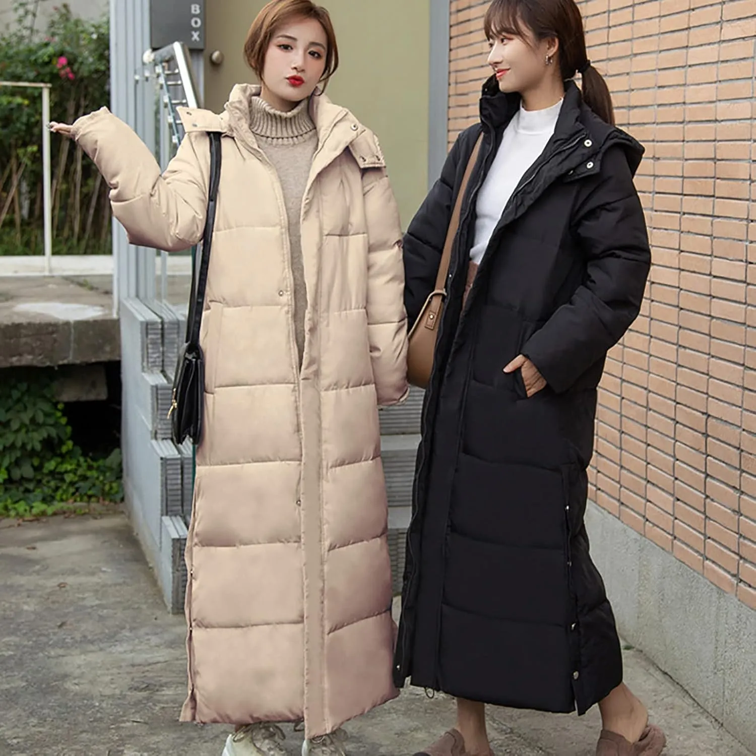 Christmas Gifts for Women Plus Size Winter Coats Long Hooded Puffer Jackets Outerwear Parkas Down Coats Quilted Jackets