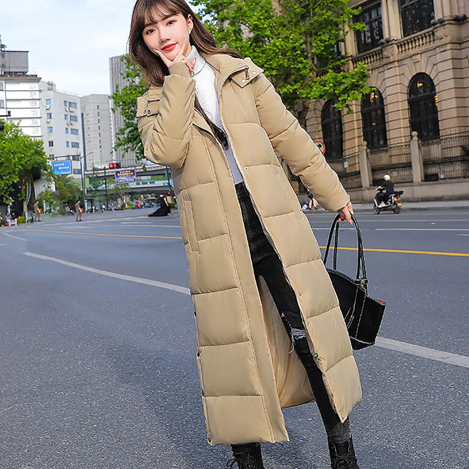 Christmas Gifts for Women Plus Size Winter Coats Long Hooded Puffer Jackets Outerwear Parkas Down Coats Quilted Jackets