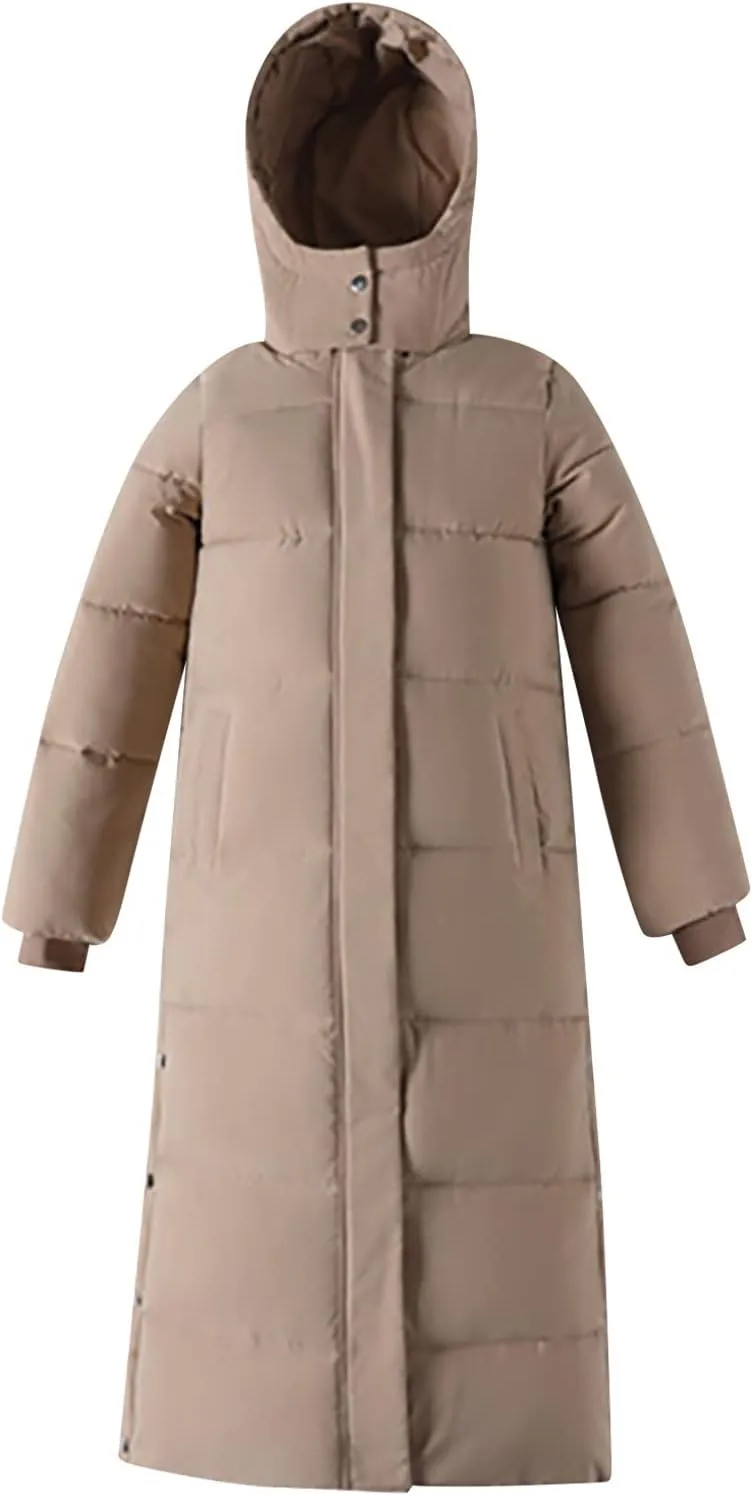 Christmas Gifts for Women Plus Size Winter Coats Long Hooded Puffer Jackets Outerwear Parkas Down Coats Quilted Jackets
