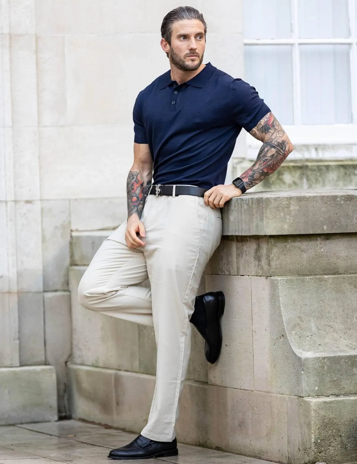 COOFANDY Mens Dress Pants Expandable Waist Wrinkle Free Suit Pants Flat Front Casual Dress Slacks