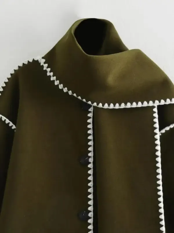 Cowl Collar Scarf Wrap Coat