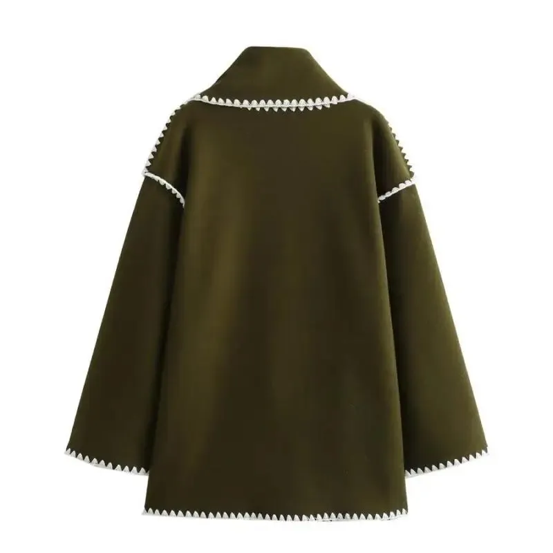 Cowl Collar Scarf Wrap Coat
