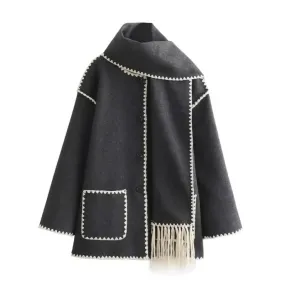 Cowl Collar Scarf Wrap Coat