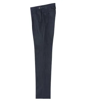 Denim Slacks Side Adjusters Single Pleat