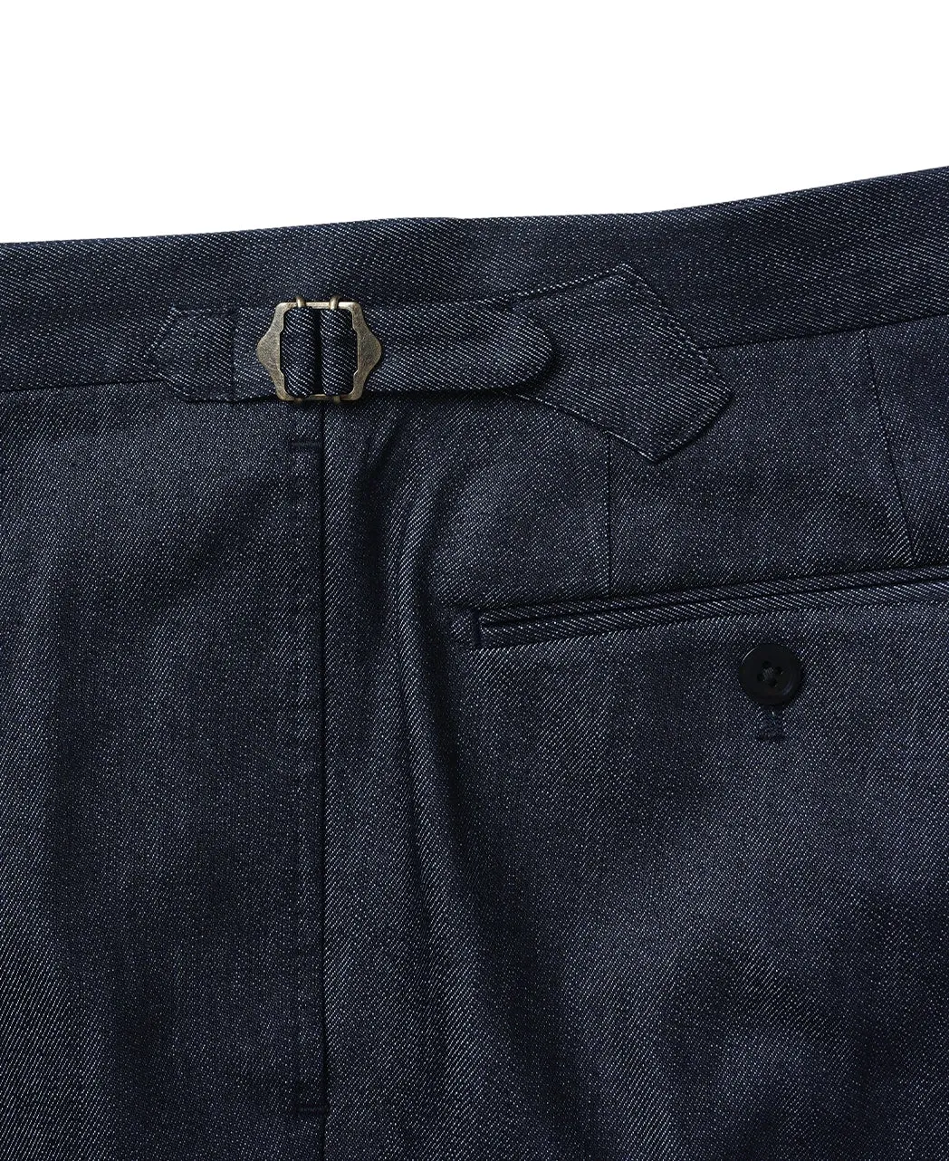 Denim Slacks Side Adjusters Single Pleat