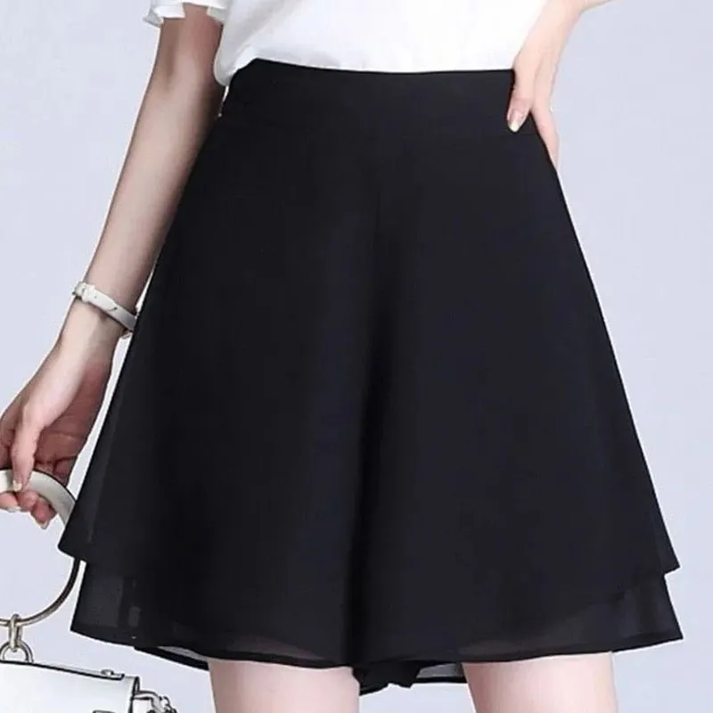 Elegant Fashion Elastic High Waist Folds Ruffles Pants Women's 2023 New Office Lady Commute Solid Color Irregular Casual Capris