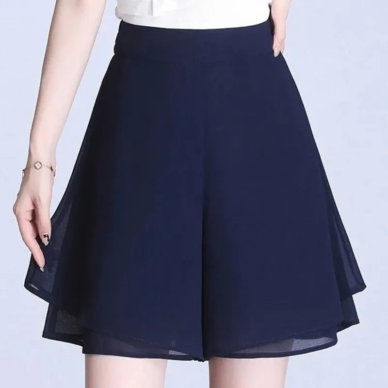 Elegant Fashion Elastic High Waist Folds Ruffles Pants Women's 2023 New Office Lady Commute Solid Color Irregular Casual Capris