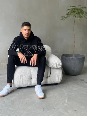 Embelished Exclusive Rhinestone Hoodie - Black/Silver
