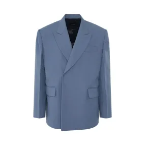 Embossed Logo Double Jacket in Blue