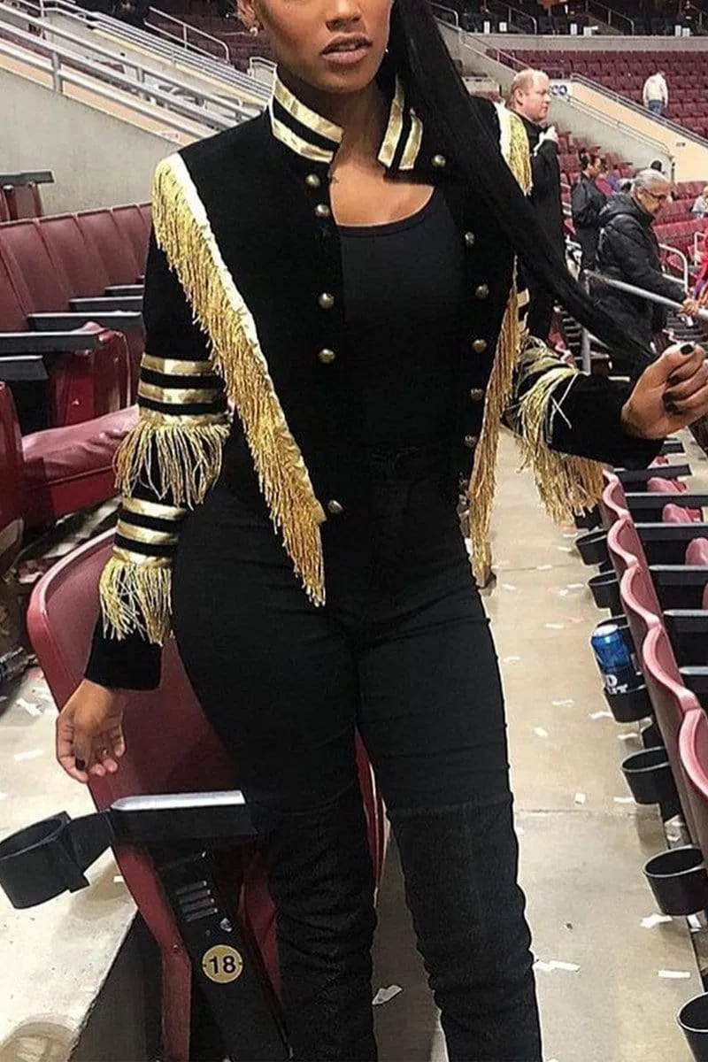 Fashion Casual Golden Tassel Coats