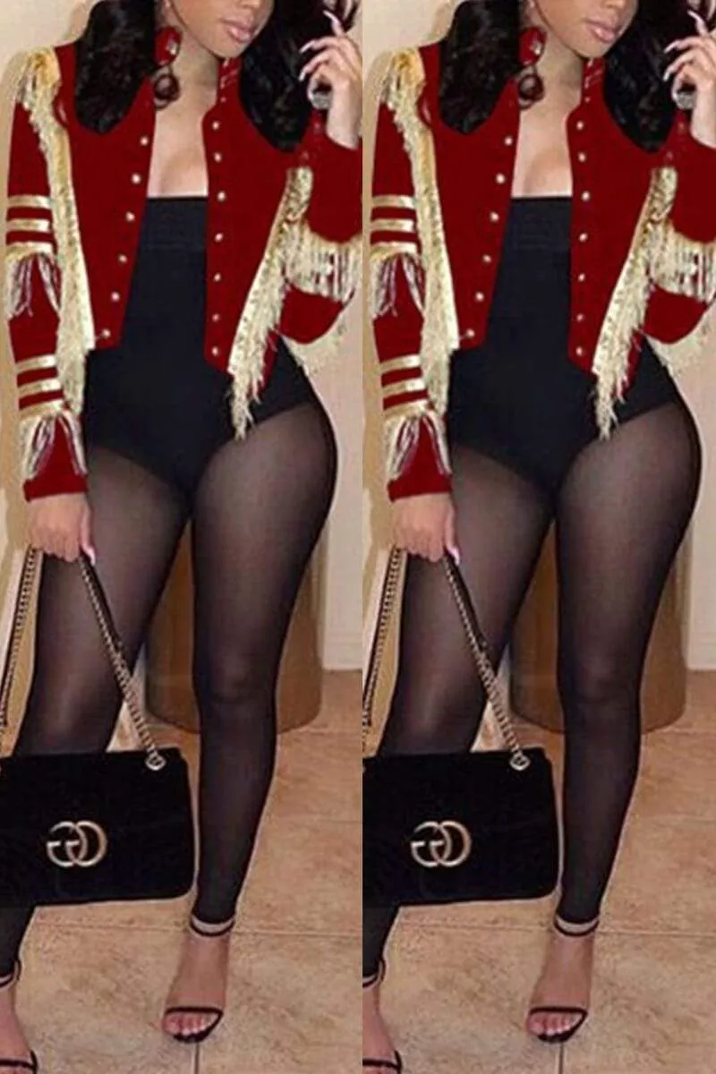 Fashion Casual Golden Tassel Coats