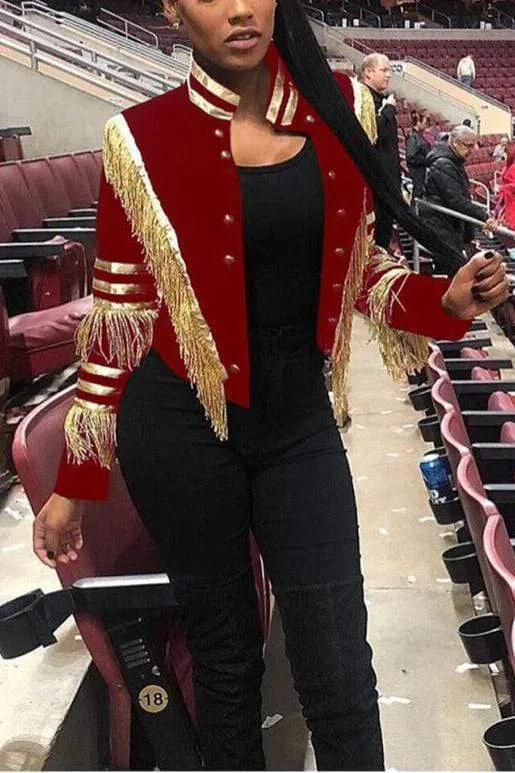 Fashion Casual Golden Tassel Coats