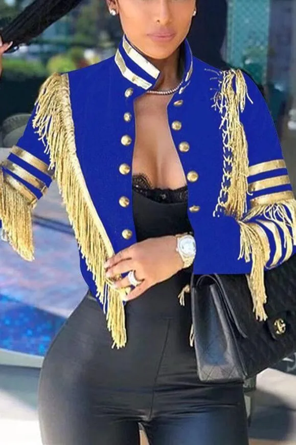 Fashion Casual Golden Tassel Coats