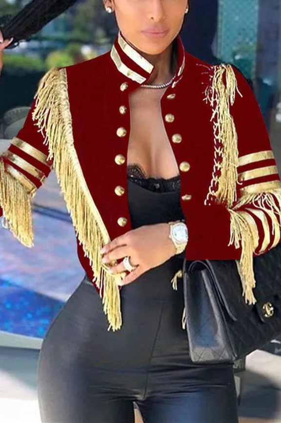 Fashion Casual Golden Tassel Coats