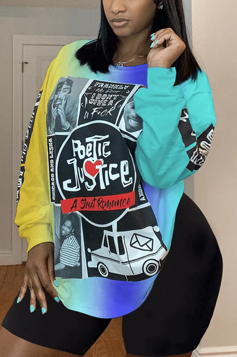 Fashion Casual Regular Print Loose Tops