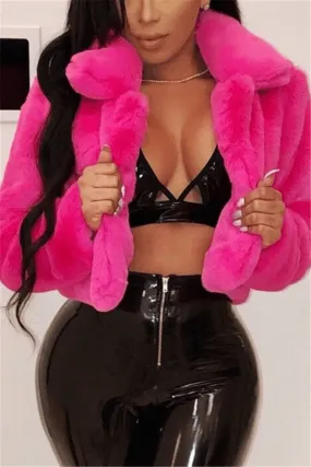 Fashion Casual Solid Color Fluffy Coats