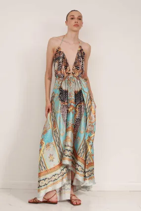 Filtered Aqua Maxi Dress For Women
