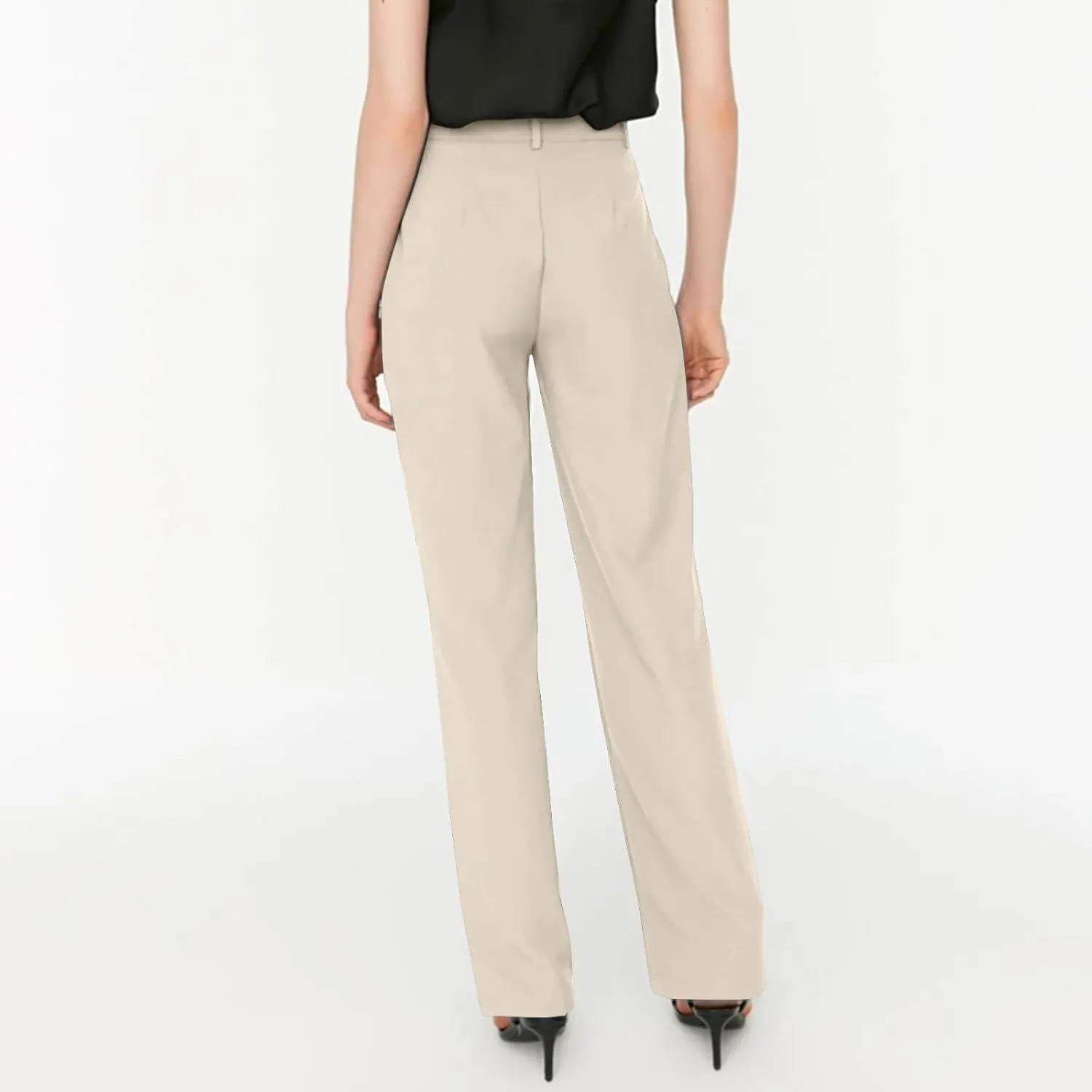 Flare Dress Pants for Women High Waisted Pull On Bell Bottom Chino Pants Slim Fit Business Casual Work Pants Trousers