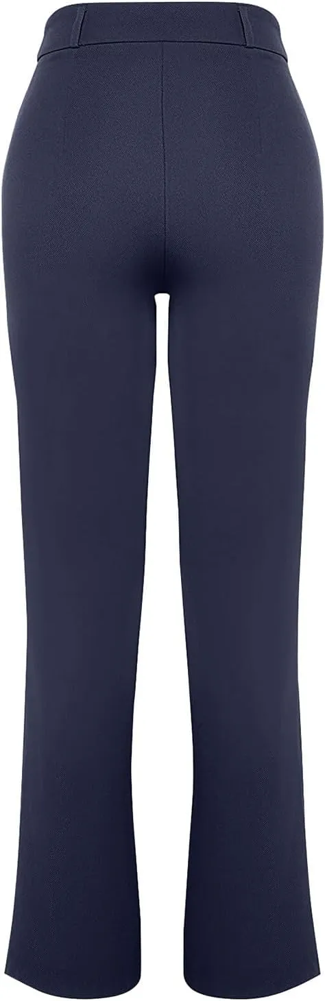 Flare Dress Pants for Women High Waisted Pull On Bell Bottom Chino Pants Slim Fit Business Casual Work Pants Trousers