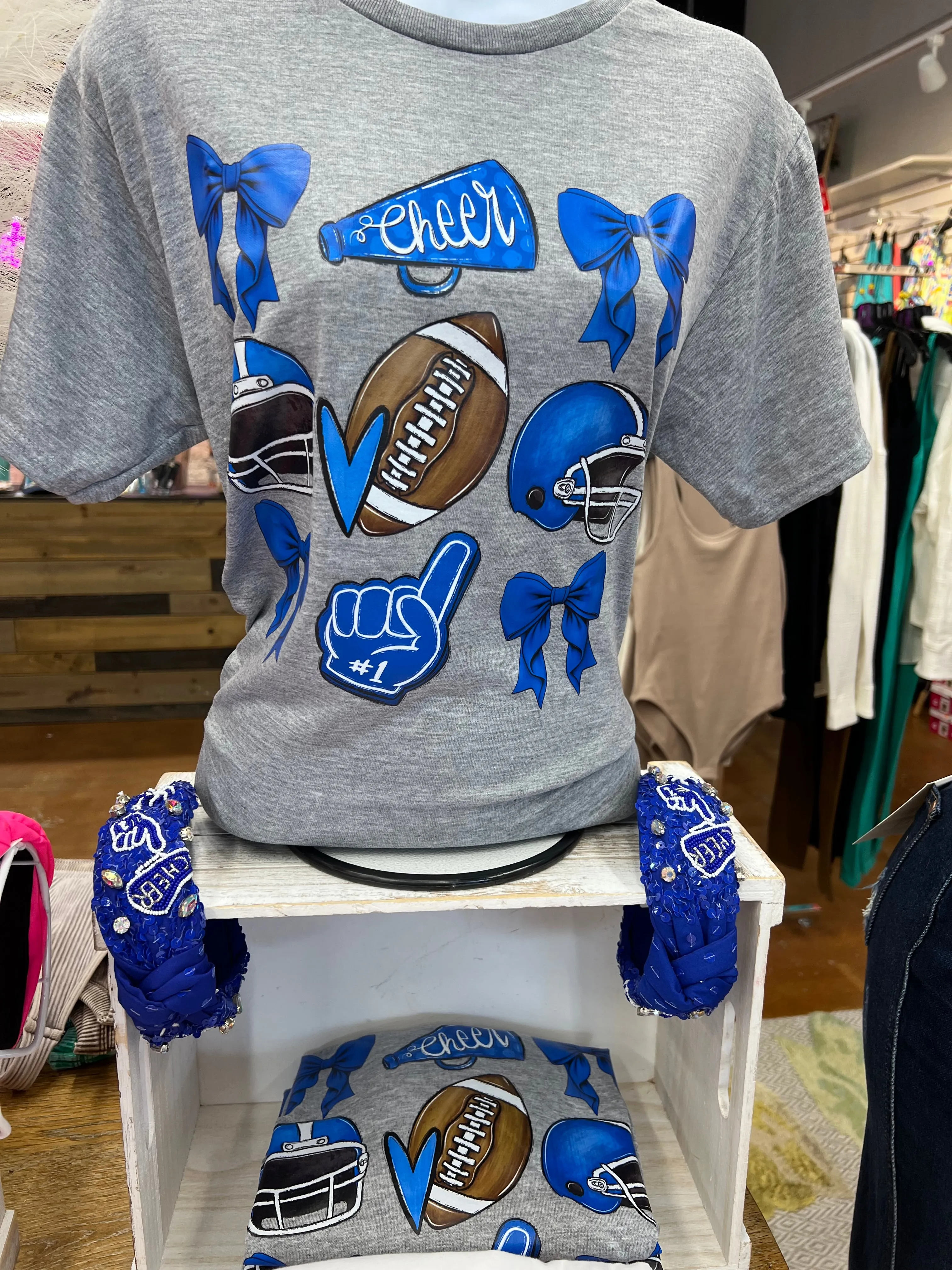 Football #1 Blue Graphic Tee