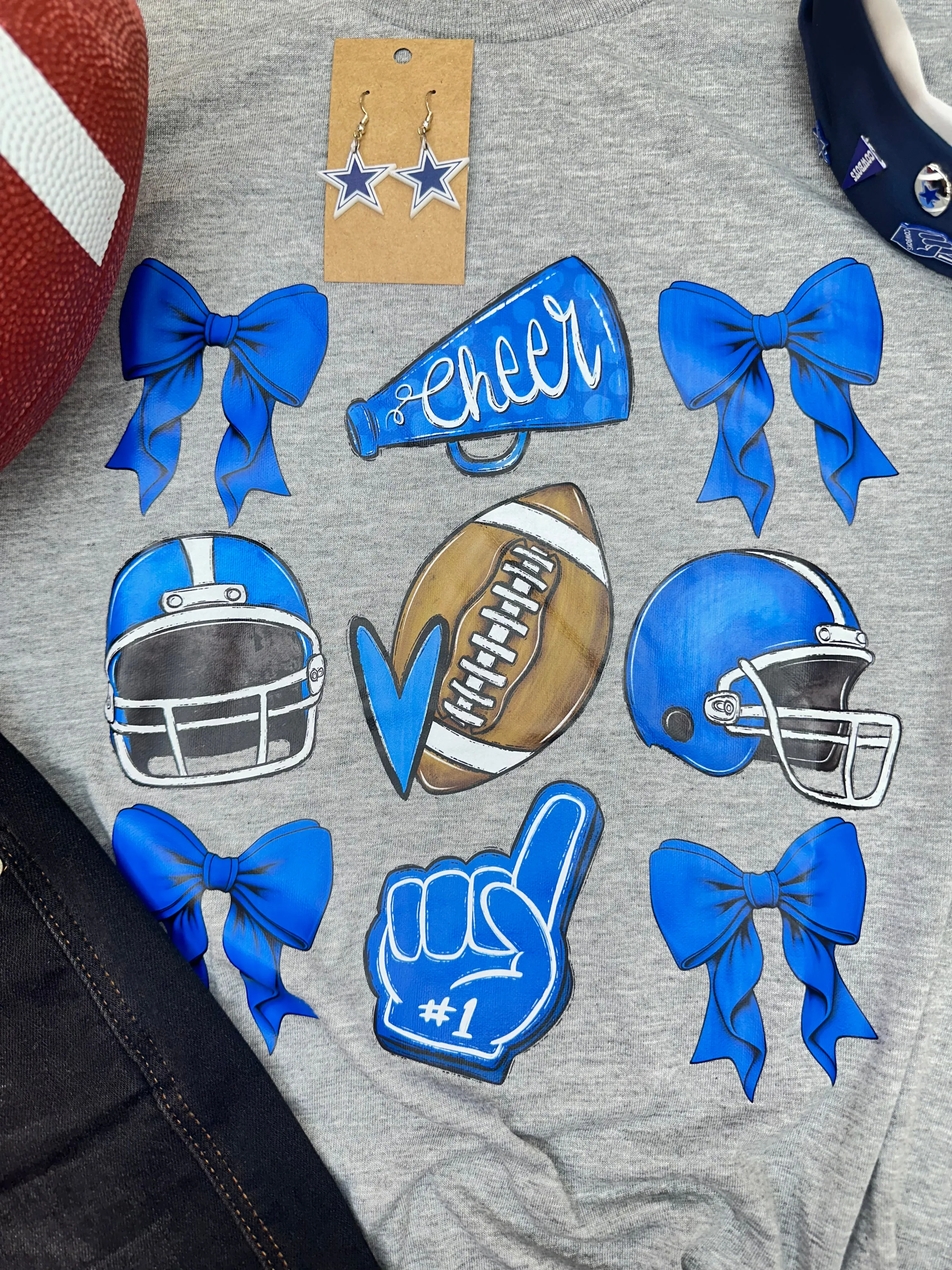 Football #1 Blue Graphic Tee