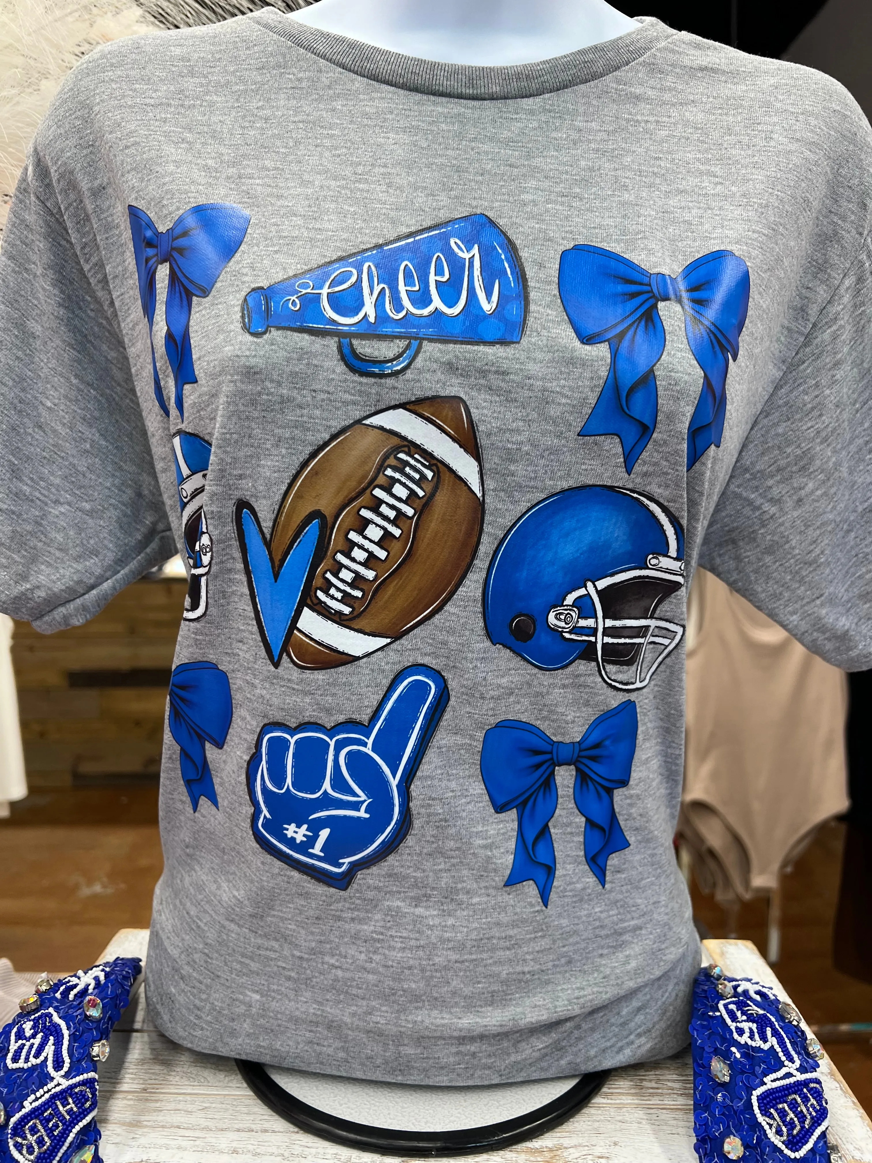 Football #1 Blue Graphic Tee