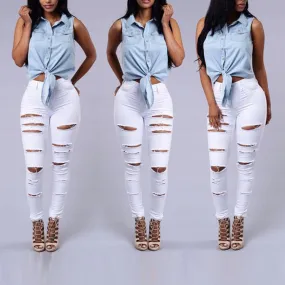High Quality Casual High Waist Skinny Jeans - GlamzLife