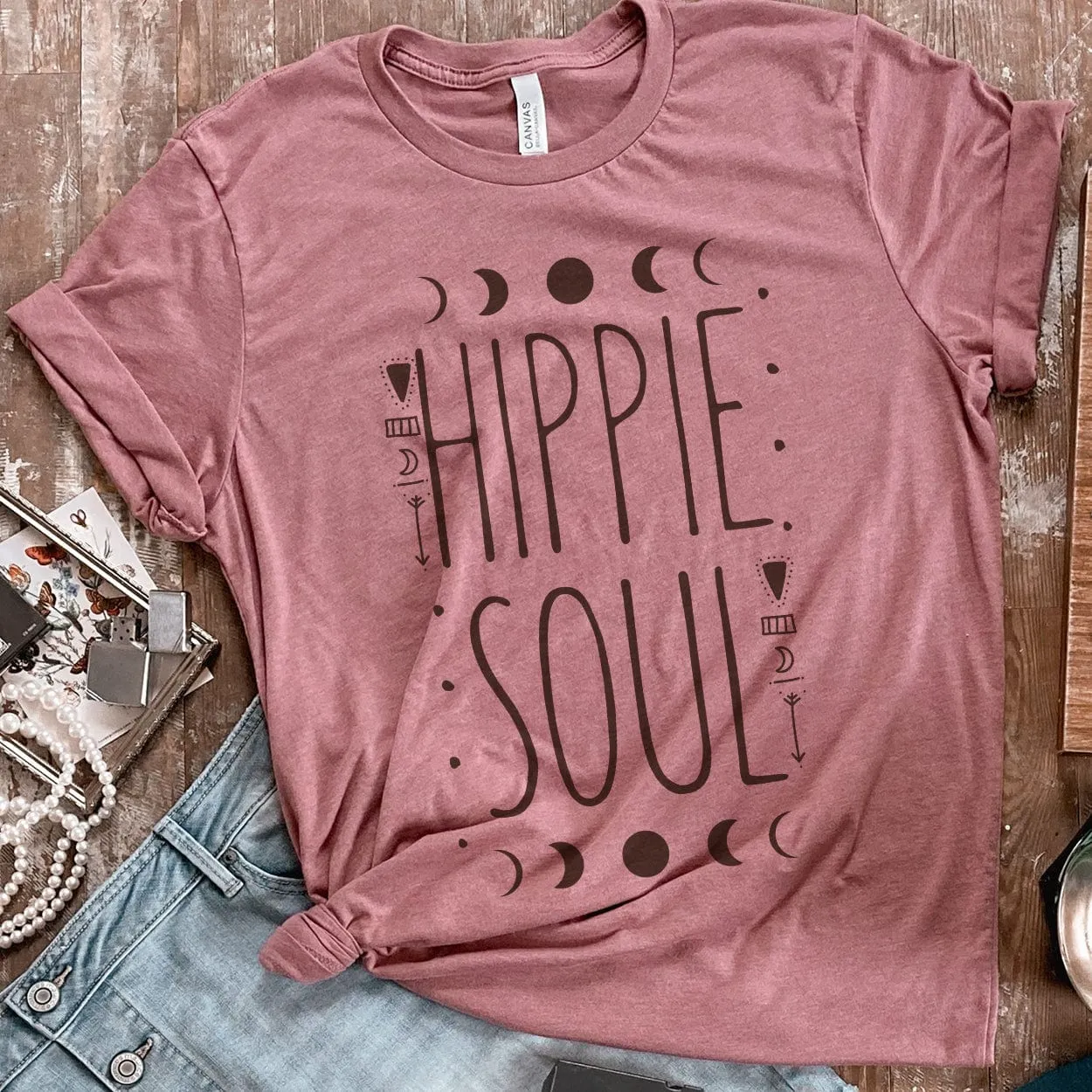 Hippie Soul Moon Graphic Tee (made 2 order) LC